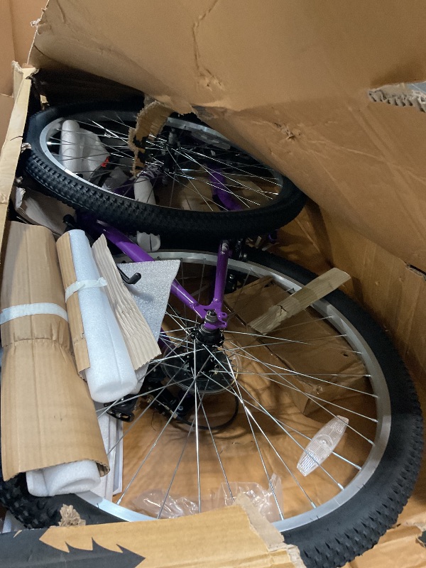 Photo 1 of ***MISSING SEAT*** HILAND 26 Inch Womens and Mens Mountain Bike, 18 Speed Steel Frame Adult Bicycle, MTB Bikes with Suspension Fork, V Brake, Mountain Bicycle for Woman Man, Purple
