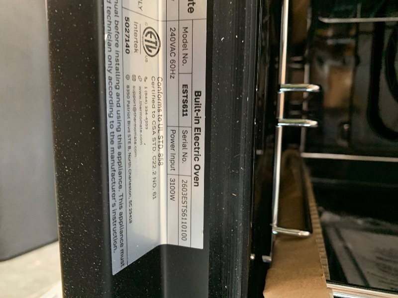 Photo 1 of **** TOP PANNEL LIFTING **** ThermoMate 24 Inch Electric Wall Oven, ETL Certified, 2.6 Cu.Ft. Convection Ovens with 12 Functions, 3D Heating, 3100W, Sensor Touch Control, Safety Lock, Stainless Steel