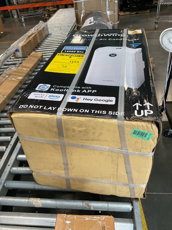 Photo 1 of ** FACTORY SEALED ** GrowthWing 14,000 BTU Smart WiFi Portable Air Conditioner, Cools up to 700 Sq.Ft, Auto-Evaporation, 3-in-1 Modes, Voice & Remote Control, Quiet Operation, White