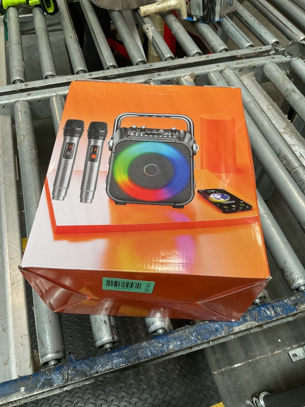 Photo 1 of *** MISSING Accessories**** Karaoke Machine, Portable Bluetooth Speaker with 2 Wireless Microphones for Adults & Kids with Lights, Karaoke Microphone with PA System Supports USB/TF/REC/FM/AUX for Home Party Home System Packages