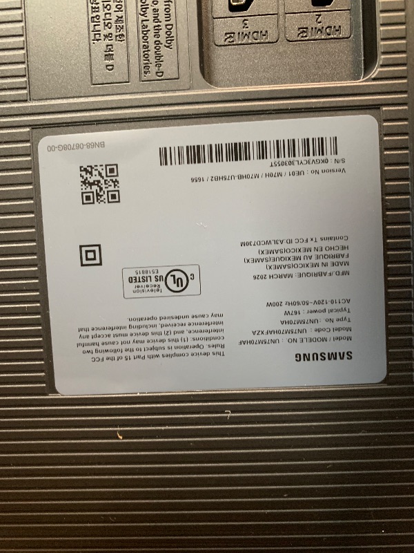 Photo 1 of
Samsung 75-Inch Class Mini LED M70H Series Samsung Vision AI Companion Smart TV (2026 Model, 75M70H) Processor 4K, Pure Spectrum Color, Motion Xcelerator + DLG 120Hz