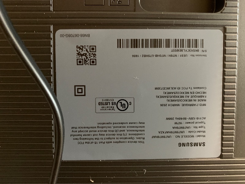 Photo 1 of
Samsung 75-Inch Class Mini LED M70H Series Samsung Vision AI Companion Smart TV (2026 Model, 75M70H) Processor 4K, Pure Spectrum Color, Motion Xcelerator + DLG 120Hz
