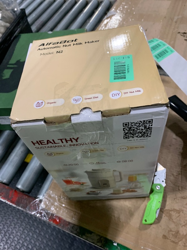 Photo 1 of [Heavily Used] Nut Milk Maker, AlfaBot N2 Automatic Almond Milk Machine for Homemade Plant-Based Milk, Oat, Soy, Yogurt, 5 Modes/35OZ Big Capacity Soy Milk Maker with Delay Setting and Self Cleaning (Cream)