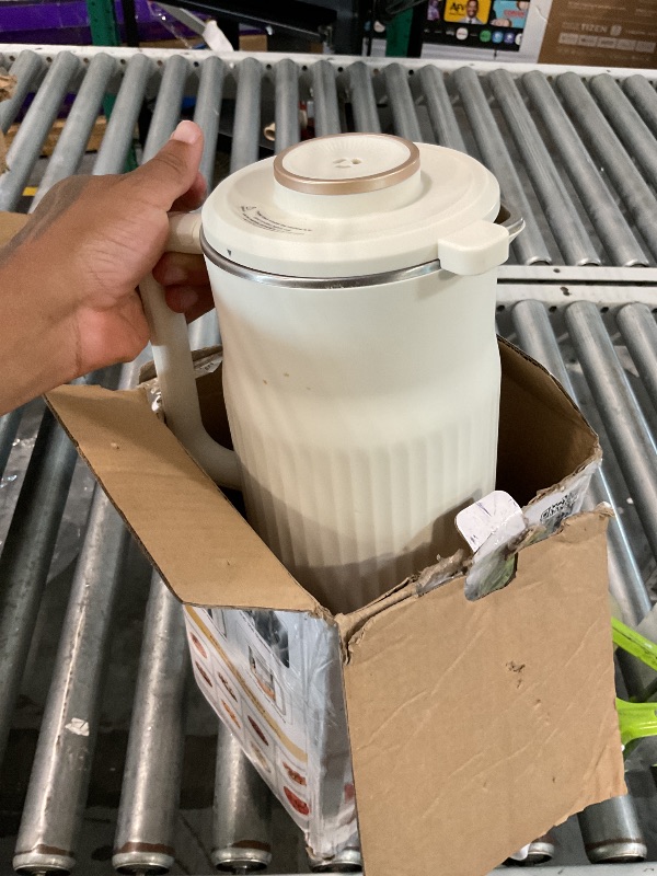 Photo 1 of [Heavily Used] Nut Milk Maker, AlfaBot N2 Automatic Almond Milk Machine for Homemade Plant-Based Milk, Oat, Soy, Yogurt, 5 Modes/35OZ Big Capacity Soy Milk Maker with Delay Setting and Self Cleaning (Cream)