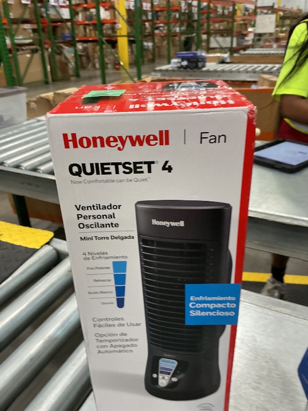 View 2 of [MISSING PARTS] Honeywell QuietSet Personal Table Fan, Oscillating Personal Desk Fan For Bedroom with Quiet Operation, 4 Levels of Power and Sound, Black, HTF210B
