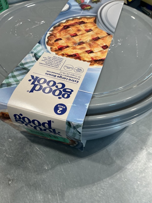 View 2 of [Melted on side] GoodCook EveryWare Extra Large 12 inch Round Container 2 pack, BPA Free