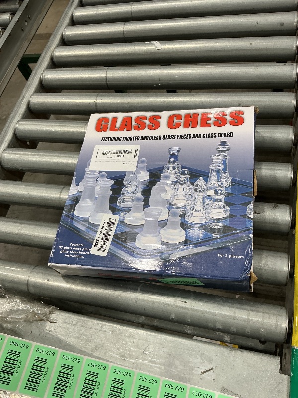View 2 of 10-Inch Glass Chess Set for Adults: Classic Board Game and Home Decor