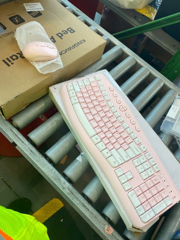 View 3 of [Missing Receiver] RECCAZR Wireless Keyboard and Mouse Combo - Light Pink