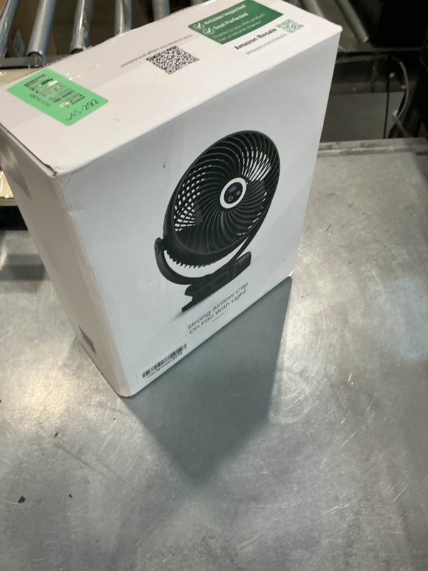 View 2 of [SOLD FOR PARTS] Koonie 8'' 10000mAh Portable Clip on Fan with LED Lantern and Hook