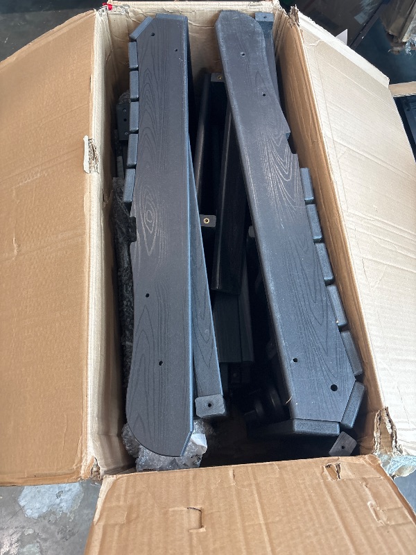 View 3 of *** missing hardware *** HDPE Folding Adirondack Chair Set of 2 with Side Table, Black