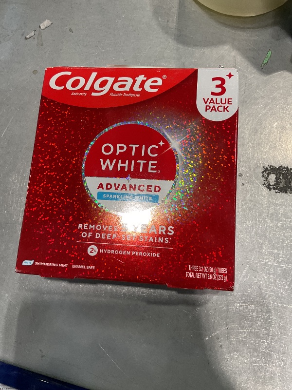 View 2 of '''1 PACK'''' Colgate Optic White Advanced Hydrogen Peroxide Toothpaste, 3 Pack, 3.2 oz