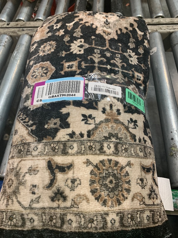 View 2 of **SIMILAR NOT EXACT PLEASE REFER TO PHOTOS *** TOPRUUG Washable Oriental Area Rug - 7x9 Rugs for Living Room Soft Carpet for Bedroom Waterproof Floral Distressed Indoor Stain Resistant Non-Shedding Floor Carpets (Green, 7x9)