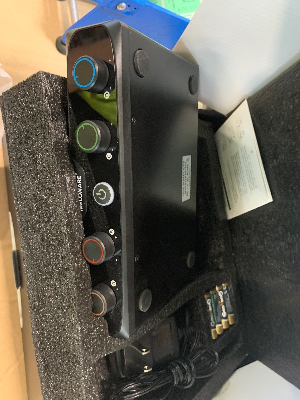 Photo 1 of ***MISSING PARTS*** MELONARE 4-Channel Wireless Microphone System, UHF Compact Cordless Mic Set w/ 4x10 Frequencies, 200ft Range, Dynamic Handheld Microphone for Singing, Karaoke, Church, DJ, Wedding (MWM-41-4H)