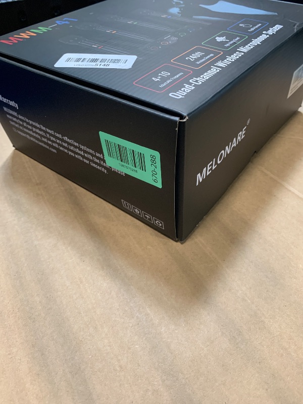 Photo 1 of ***MISSING PARTS*** MELONARE 4-Channel Wireless Microphone System, UHF Compact Cordless Mic Set w/ 4x10 Frequencies, 200ft Range, Dynamic Handheld Microphone for Singing, Karaoke, Church, DJ, Wedding (MWM-41-4H)