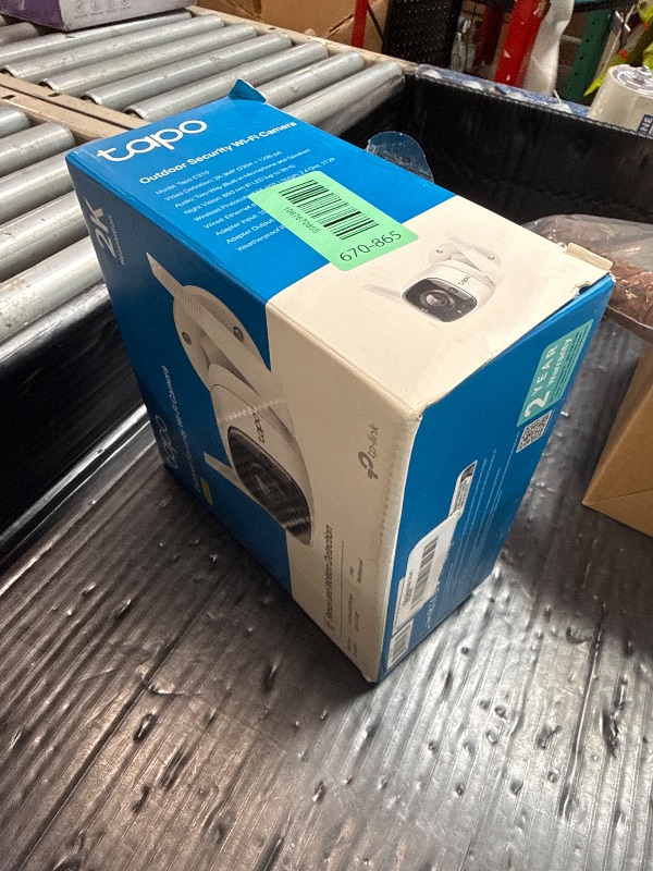 Photo 1 of *See Clerk Notes* Tapo TP-Link 2K Security Camera Outdoor Wired, IP66 Weatherproof, Motion/Person Detection, Built-in Siren w/Night Vision, Cloud/SD Card Storage, 2-Way Audio, Works w/Alexa & Google Home C310