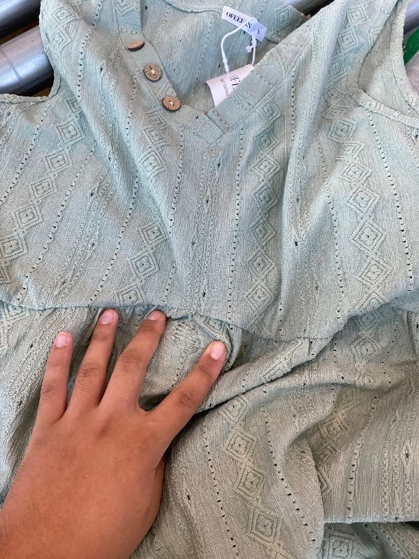 Photo 1 of [MINOR DAMAGE] Tank Tops for Women Resort Wear V Neck Sleeve Shirts Cute Babydoll Tank Top Summer Outfits Beach Vacation Clothes Boho Top Spring Fashion Clothing Womens Tops Dressy Casual Green L