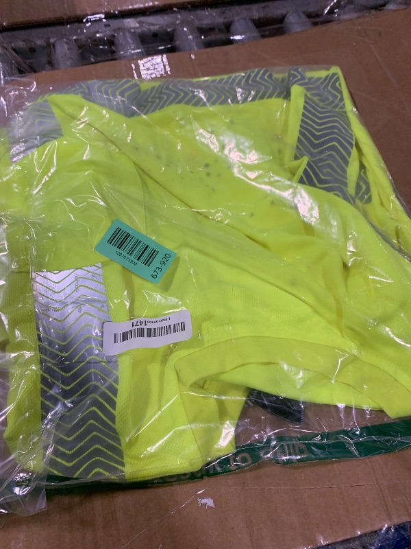 Photo 1 of ** HAS SOME STAINS ** VENDACE Safety Shirt Long Sleeve High Visibility Reflective Shirts Class 3 Hi Vis Breathable Construction Work Shirts for Men(Yellow,L)