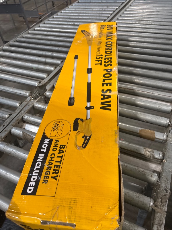 Photo 1 of [See Clerk Notes] Updated Cordless Pole Saw, Compatible with Dewalt 20V Max Batteries, 8 Inch Low Kick-Back Bar and Chain, Extension Pole for Up to 15 FT Reach, Auto Lubrication System, Battery & Charger not included