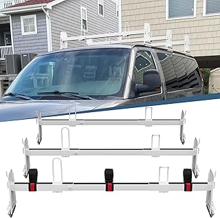 Photo 1 of ***Missing parts***Highly Compatible: Gutter mount roof rack can be adjusted from 41.5''- 70'' length to fit various vans with different widths and roof cambers; Compatible with full-size cargo vans with rain gutter, such as Chevy Express 1500 2500 3500,