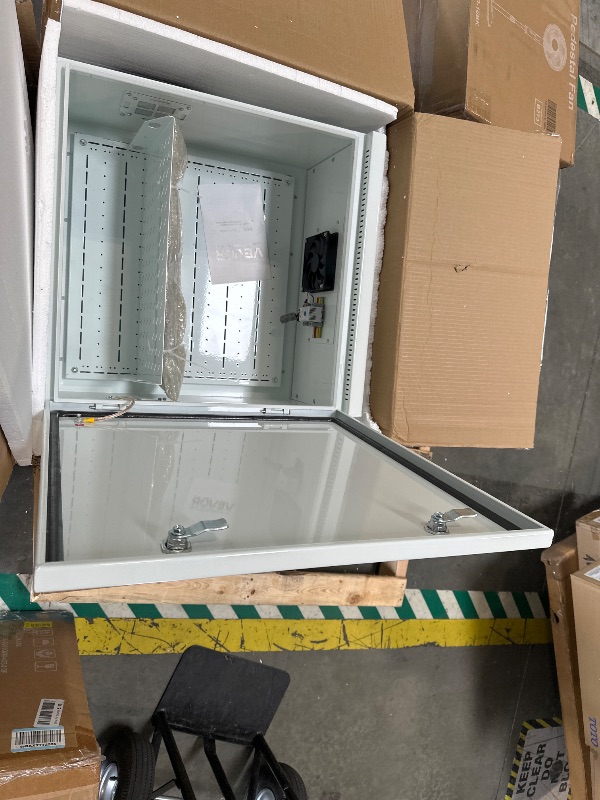 Photo 1 of ***SIMILAR*** Outdoor Electrical Box with Thermostat and Cooling Fan 20'' x 16'' x 8'' Ventilation Design Electrical Enclosure Box IP65 Waterproof Electrical Cabinet Street with Wall Hanging and Pole Mounting Parts