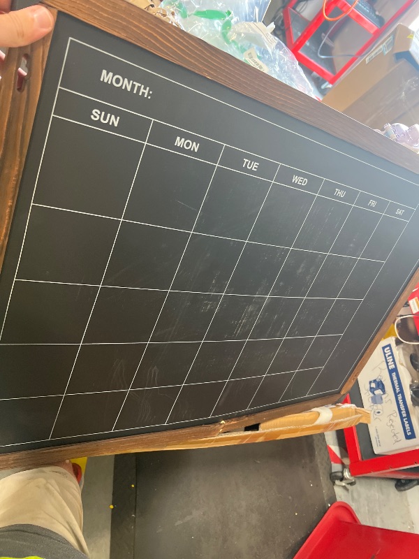 Photo 1 of *** DAMAGE TO FRAME *** Chezerra 36"x 24" Magnetic Chalkboard Calendar