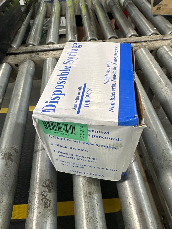 Photo 1 of 100 Pack 3ml 23Ga Plastic Syringes
