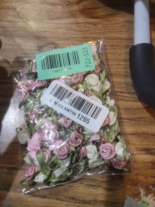 Photo 1 of 100 PCS 15mm Multicoloured Mini Rose Flowers, Satin Ribbon Bows Appliques, Mini Roses for Crafts, DIY Sewing Craft Accessories, Wedding Bride Gift Decoration, Fabric Ribbons