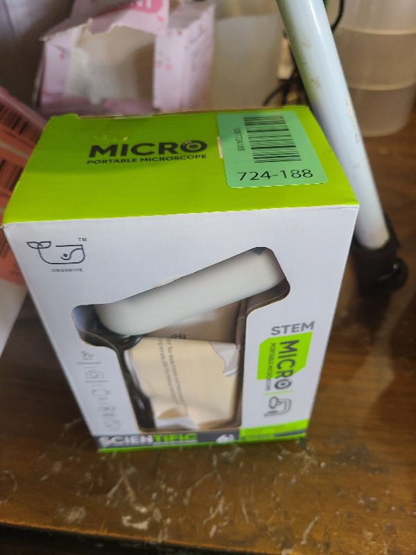 Photo 1 of 1200X Handheld Portable Microscope for Kids Digital Scope 2.0" Screen Rechargeable STEM Toy Slide Kit Pocket Science Gift for Children Ages 6-12 Students (White)