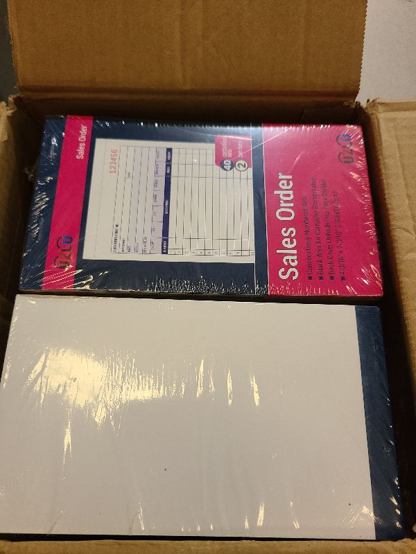Photo 1 of 40 Pack Sales Order Book Bulk, 2-Part Carbonless Receipt Form Invoice, White/Yellow, 4-3/16 x7-3/16 Inches,General Purpose Sales Book for Small Businesses and Service Providers, 40 Sets per Book
