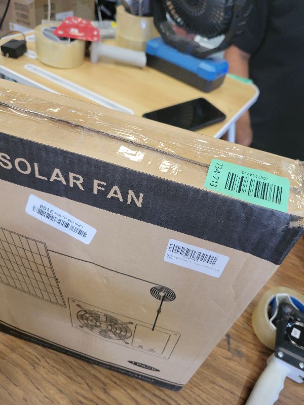 Photo 1 of 25W Solar Exhausted Fan with Battery, 7.1" Solar Powered Ventilation Fan