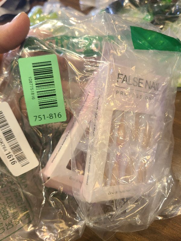Photo 1 of 6 Packs (144 Pcs) French Tip Press on Nails Medium Almond Fake Nails with Glitter Design Full Cover False Nails Press ons Glossy Reusable Glue on Nails Artificial Stick Kit on Nails for Women
