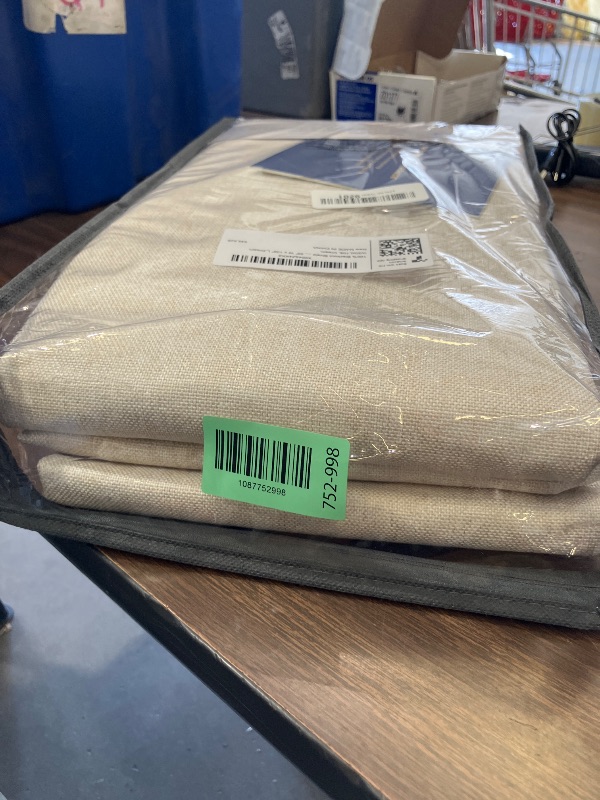 Photo 1 of 100% Blackout Linen Textured Curtains | Cream