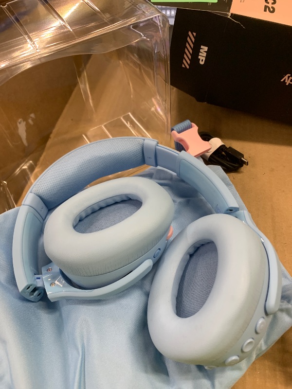 Photo 1 of Skullcandy Crusher ANC 2 Wireless Over-Ear Bluetooth Headphones with Multi-Sensory Bass, Active Noise Cancelling, Up to 60 Hours Battery, Microphone for iPhone Android - Preppy Blue