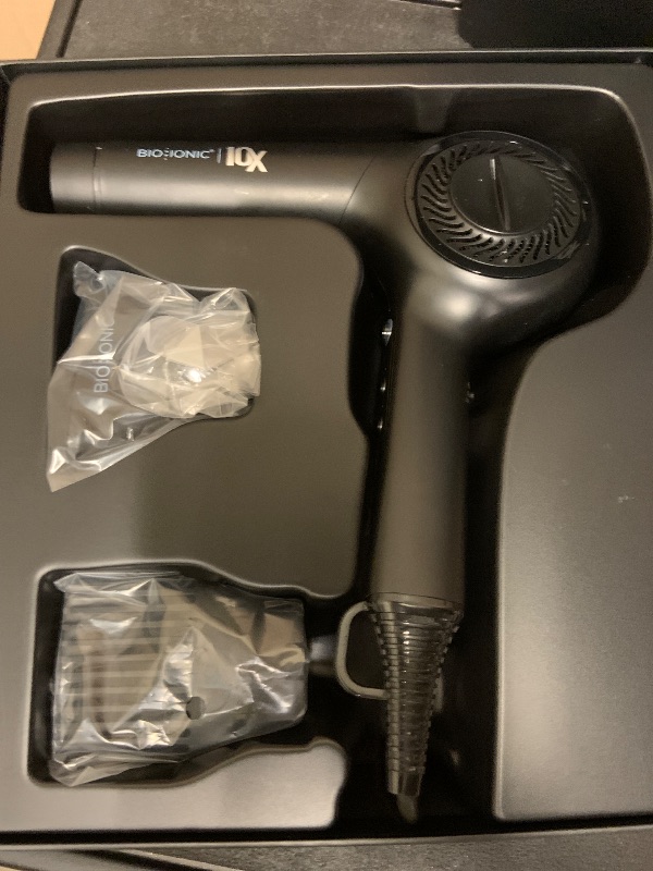 Photo 1 of Bio Ionic 10X Ultralight Speed Hair Dryer, Blow Dryer with Adjustable Heat & Speed, Memory Function, Professional Hair Styling Tool for Fast, Frizz-Free Hairstyles, Black