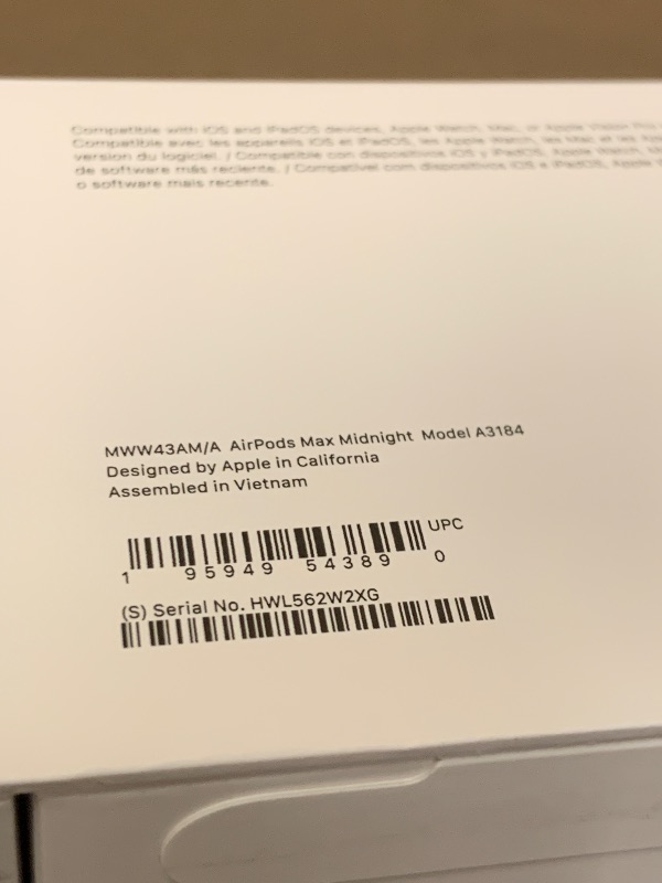 Photo 1 of Apple AirPods Max Wireless Over-Ear Headphones, Pro-Level Active Noise Cancellation, Transparency Mode, Personalized Spatial Audio, USB-C Charging, Bluetooth Headphones for iPhone - Midnight