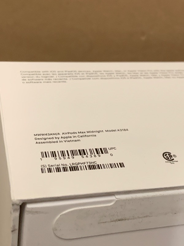 Photo 1 of Apple AirPods Max Wireless Over-Ear Headphones, Pro-Level Active Noise Cancellation, Transparency Mode, Personalized Spatial Audio, USB-C Charging, Bluetooth Headphones for iPhone - Midnight