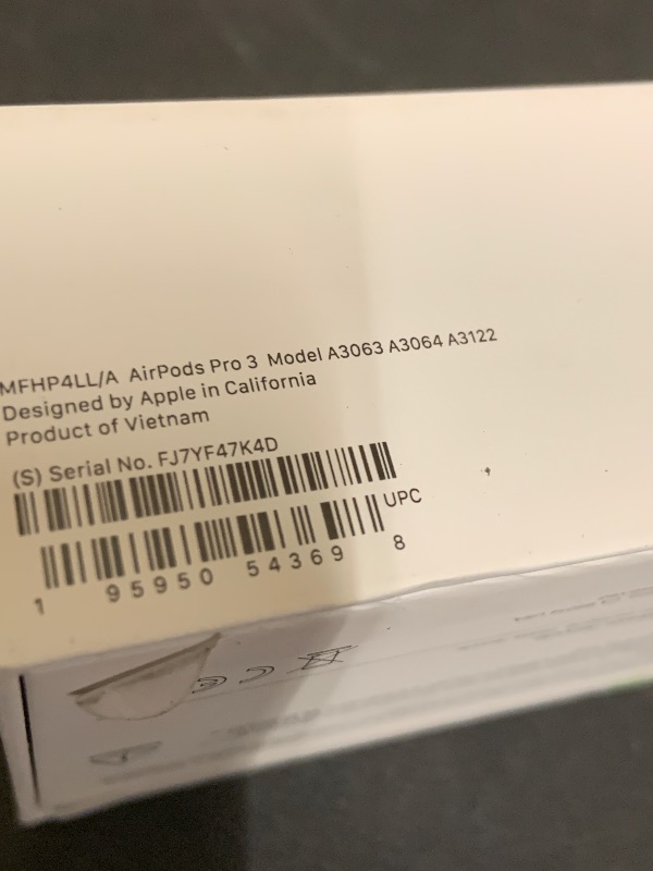 Photo 1 of Apple AirPods Pro 3 Wireless Earbuds, Active Noise Cancellation, Live Translation, Heart Rate Sensing, Hearing Aid Feature, Bluetooth Headphones, Spatial Audio, High-Fidelity Sound, USB-C Charging