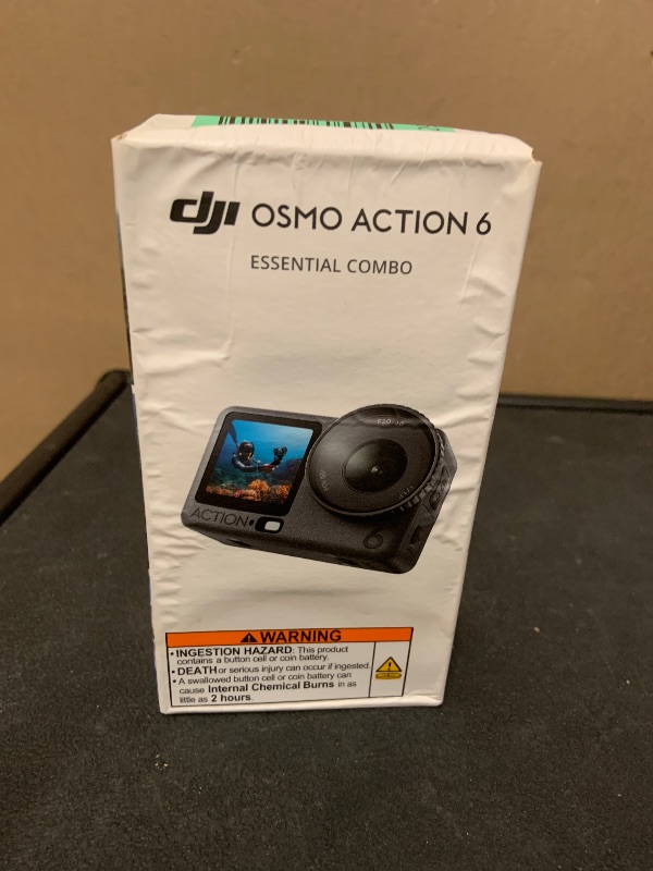 Photo 1 of DJI Osmo Action 6 Essential Combo, 8K Waterproof Action Camera with 1/1.1" Square Sensor, Variable Aperture of f/2.0–f/4.0, Rocksteady 3.0, Cold-Resistant, 4hrs Battery, 50GB Storage, Vlogging Camera