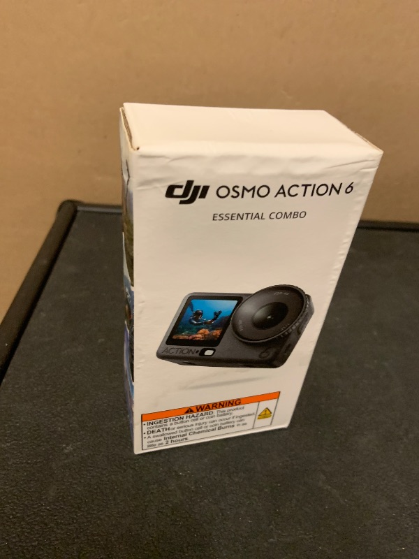 Photo 1 of DJI Osmo Action 6 Essential Combo, 8K Waterproof Action Camera with 1/1.1" Square Sensor, Variable Aperture of f/2.0–f/4.0, Rocksteady 3.0, Cold-Resistant, 4hrs Battery, 50GB Storage, Vlogging Camera