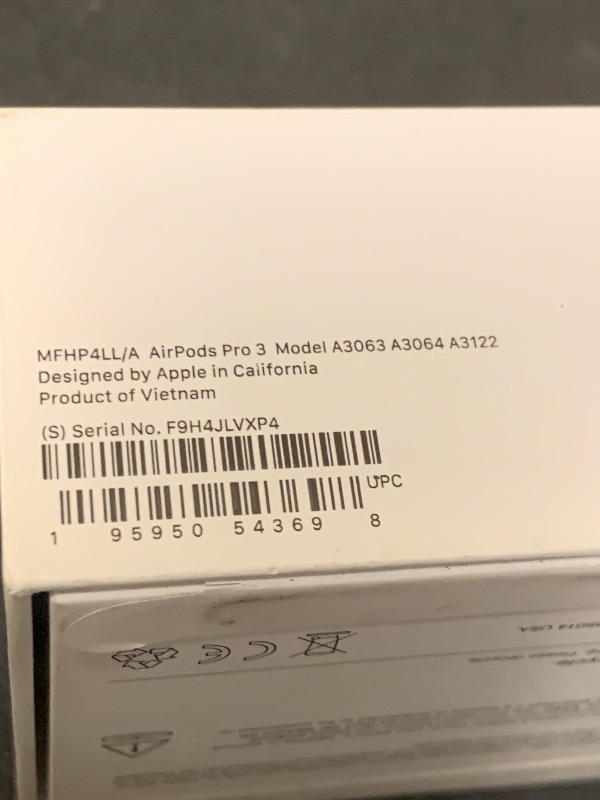 Photo 1 of Apple AirPods Pro 3 Wireless Earbuds, Active Noise Cancellation, Live Translation, Heart Rate Sensing, Hearing Aid Feature, Bluetooth Headphones, Spatial Audio, High-Fidelity Sound, USB-C Charging