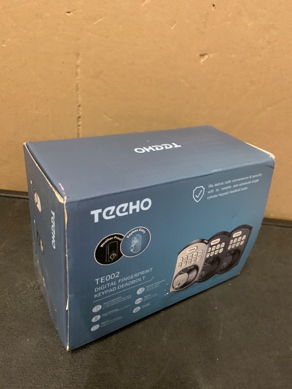 Photo 1 of TEEHO TE002 Fingerprint Door Lock - Keyless Entry Electronic Keypad Deadbolt with 2 Backup Keys - Auto Lock - Easy Installation - Smart Locks for Front Door - Matte Black
