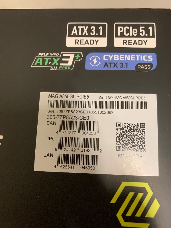 Photo 1 of MSI MAG A850GL PCIE5, Fully Modular Compact Gaming 850W Power Supply, 80+ Gold, ATX 3.1 & PCIe 5.1 Ready, Native Dual-Color 12V-2x6 Cable, 10 Year Warranty