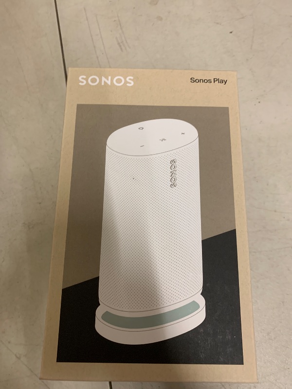 Photo 1 of Sonos Play - Portable Bluetooth Speaker with WiFi, Alexa, 24-Hour Battery Life, Charging Base - White