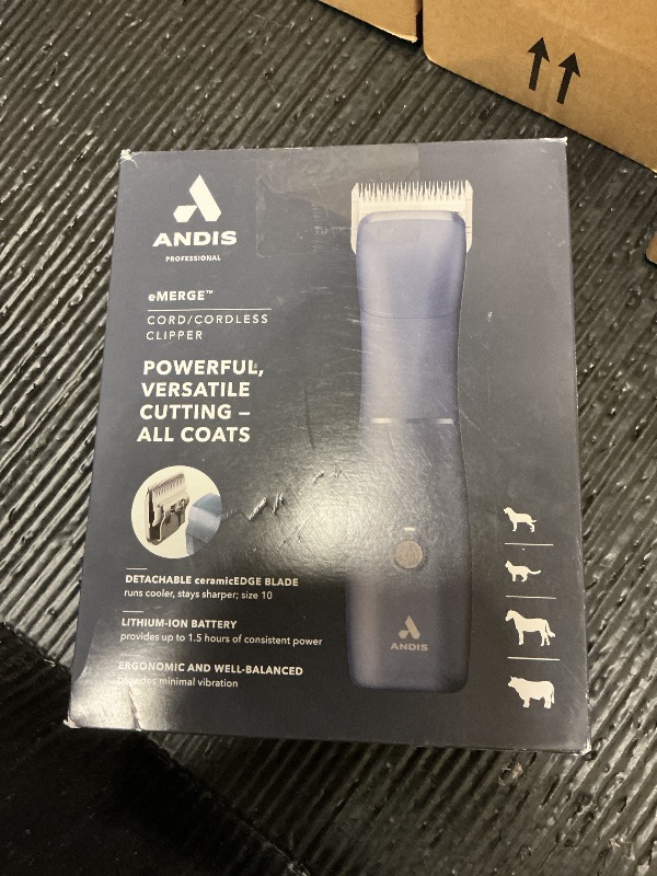 Photo 1 of Andis Emerge Lithium-ion Cordless Detachable Blade Dog Clipper, for All Coats & Breeds, Blue, 560486