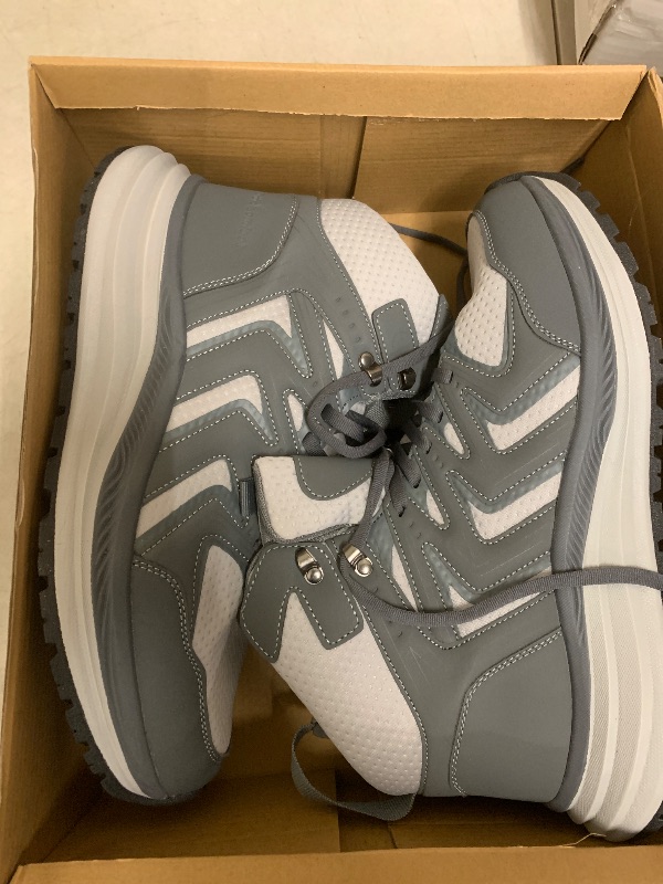 Photo 1 of Men's Orthopedic Waterproof Arch Support Walking Shoes: Orthotic Flat Feet Plantar Fasciitis Hammer Toes Ankle Boots, Soft Heel Spur Athletic Leisure Training Trail Sneakers Grey Size 10.5