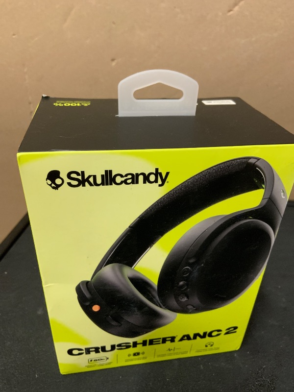 Photo 1 of Skullcandy Crusher ANC 2 Wireless Over-Ear Bluetooth Headphones with Multi-Sensory Bass, Active Noise Cancelling, Up to 60 Hours Battery, Microphone for iPhone Android - True Black