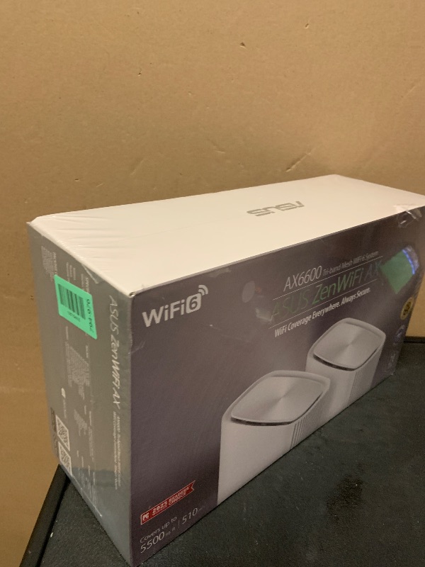 Photo 1 of ASUS ZenWiFi AX6600 Tri-Band Mesh WiFi 6 System (XT8 2PK) - Whole Home Coverage up to 5500 sq.ft & 6+ Rooms, AiMesh, Included Lifetime Internet Security, Easy Setup, 3 SSID, Parental Control, White