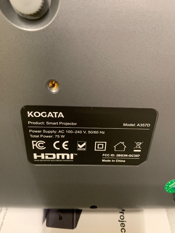Photo 1 of 4K Projector with WiFi and Bluetooth, VIDAA Smart Projector 1200+ APPs/Live&Official AirPlay Kogata 2000 ANSI Auto Focus 6D Keystone Indoor/Outdoor Projector 60W Dolby Home Theater Portable