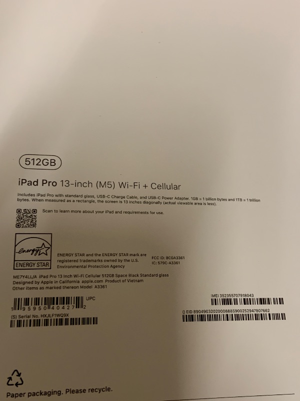View 3 of Apple iPad Pro 13-inch (M5): Ultra Retina XDR Display, 512GB, 12MP Front/Back Camera, LiDAR Scanner, Wi-Fi 7 with Apple N1 + 5G Cellular with C1X chip, Face ID, All-Day Battery Life — Space Black