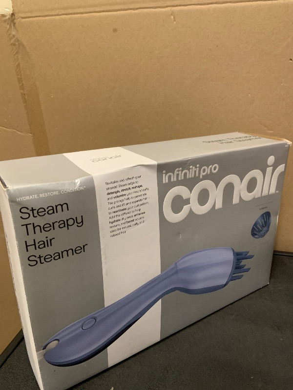 Photo 1 of Conair INFINITIPRO Steam Therapy Hair Steamer & Curl Refresher, Lightweight Portable Steamer with 7-Inch Diffuser for Natural Hair, Blue, S03L